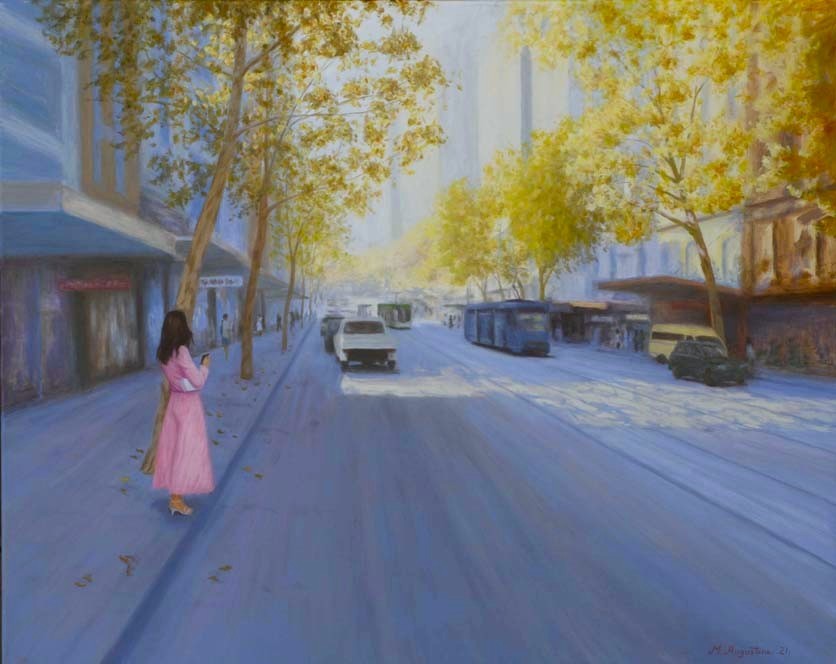 Collins St Melbourne 80x100cm $1000